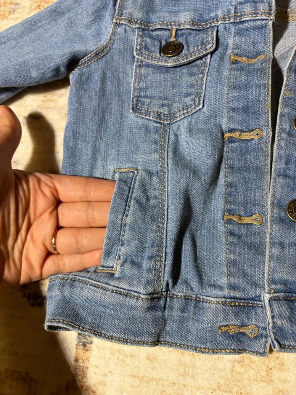 🧸 Kids Denim Blue Carters Jean Jacket Cotton 3T GUC Toddler